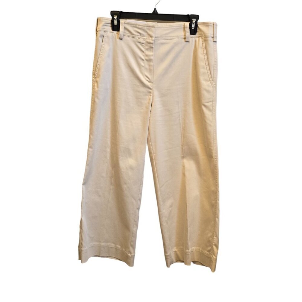 Chico's Cotton Blend Wide Leg Crops, Size 1 (US 8R), Natural Cream, NWOT - Picture 2 of 9